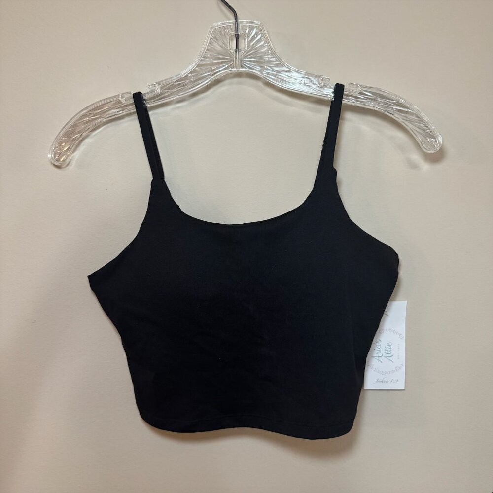 NWT Urban Daizy removable pads crop tank top cami built in bra black large